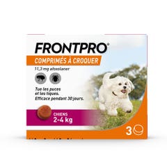 Frontline Frontpro antiparasitario perro pequeño 2-4kg Pulgas y garrapatas x3 tabletas