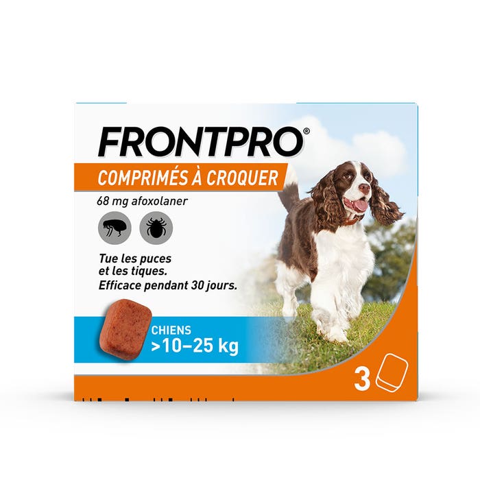 Frontline Frontpro antiparasitario perro grande 10-25kg Pulgas y garrapatas x3 tabletas