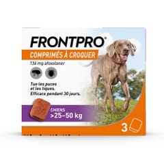 Frontline Frontpro antiparasitaire très grand chien 25-50kg Puces et Tiques x3 comprimés