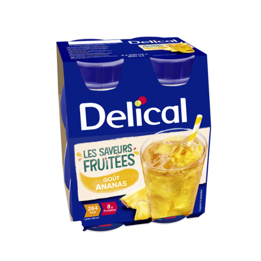 Delical Sabores afrutados Bebida hipercalórica 4x200ml