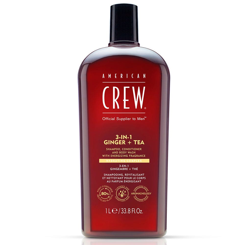 American Crew Champú 3 en 1 Jengibre + Té 1L