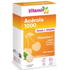 Vitamin22 Acerola 1000 Vitamina C natural 24 comprimidos masticables
