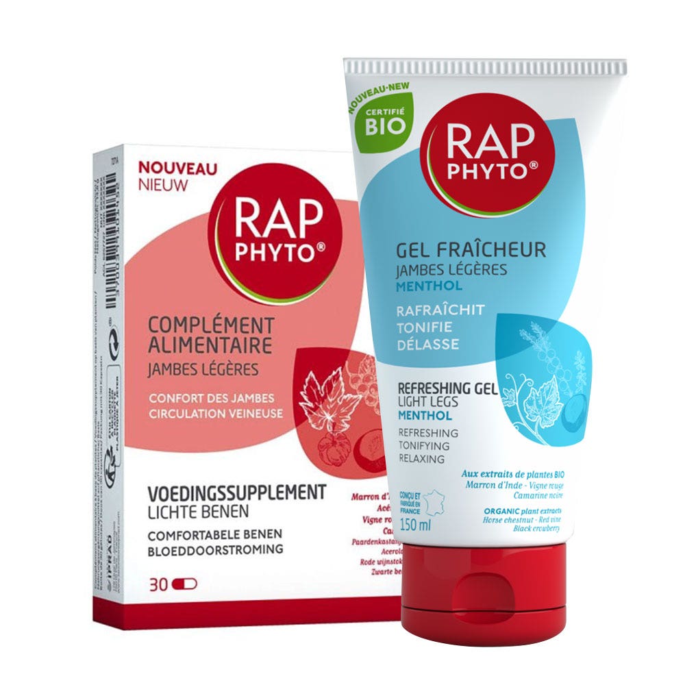 Rap Phyto Complemento alimenticios piernas ligeras + gel refrescante mentol bio