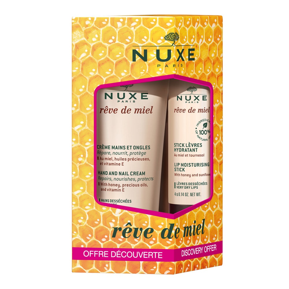 Nuxe Reve De Miel Crema Manos Y uñas + Stick Labial Hidratante 30ml
