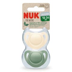Nuk For Nature Chupete de caucho natural de 18 a 36 meses x2