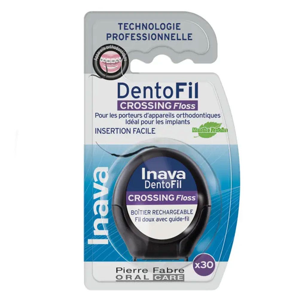 Inava Dentofil Hilo dental cruzado Para aparatos Ortho o implantes x30