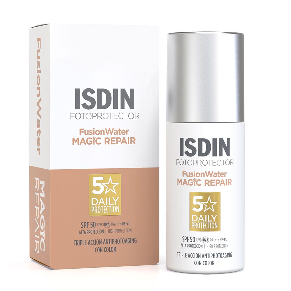 Isdin Age Repair crema solar facial con color SPF50 Fusion Water Magic Repair 50ml