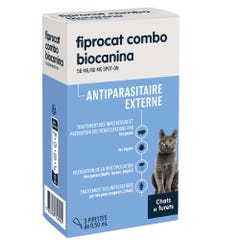 Biocanina Antiparasitario Externo Solución para gatos y hurones con manchas Fiprocat Combo 3 pipetas