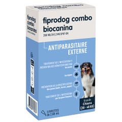 Biocanina Antiparasitario Externo Solución para Spot-On Perros grandes de 20 kg a 40 kg Combo Fiprodog 3 pipetas