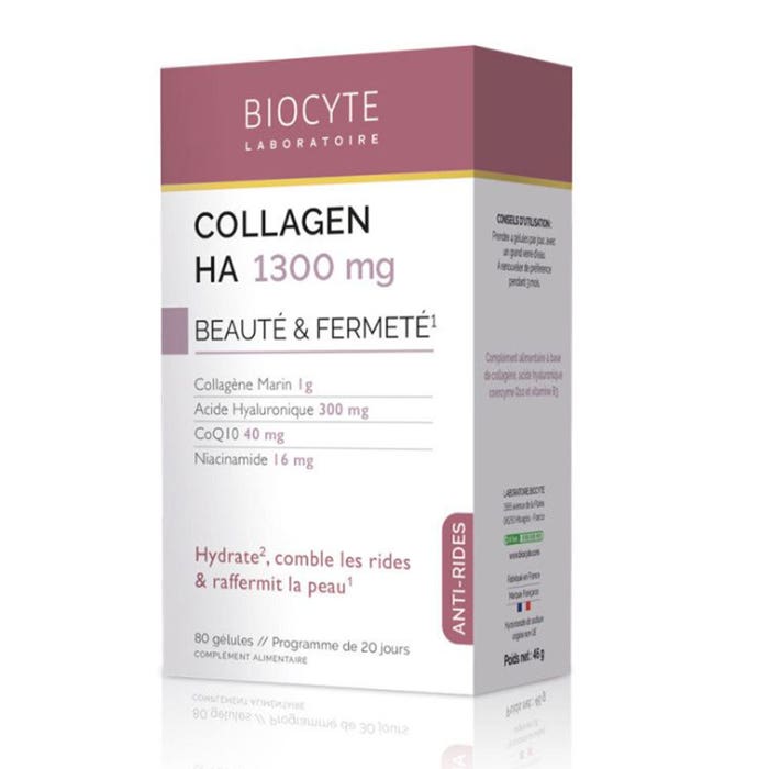 Biocyte Antiarrugas Colágeno HA 1300 mg Belleza y firmeza 80 cápsulas