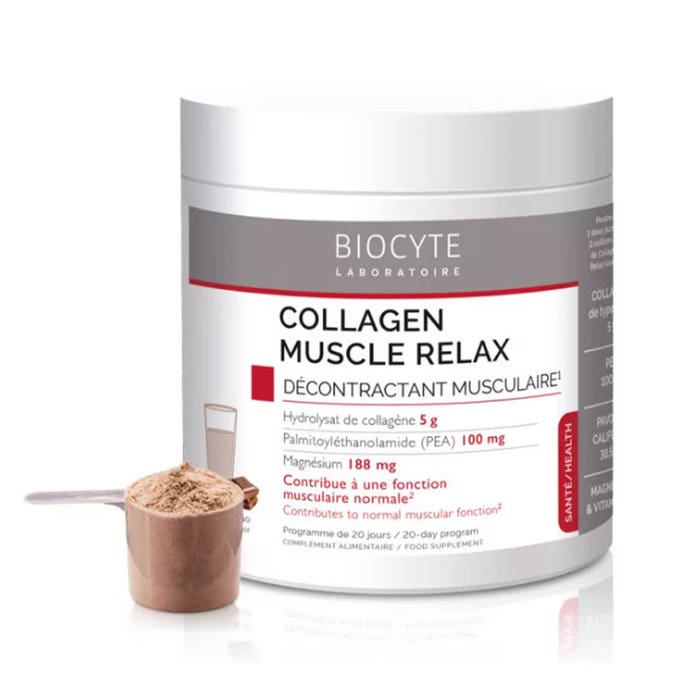 Biocyte Relajante muscular de colágeno Sabor a cacao 290g