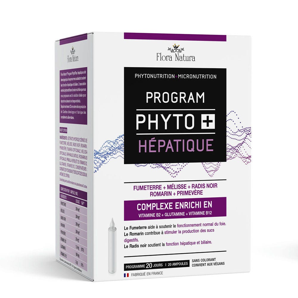 Flora Natura Program Phyto+ Hepática 20 ampollas bebibles de 10 ml