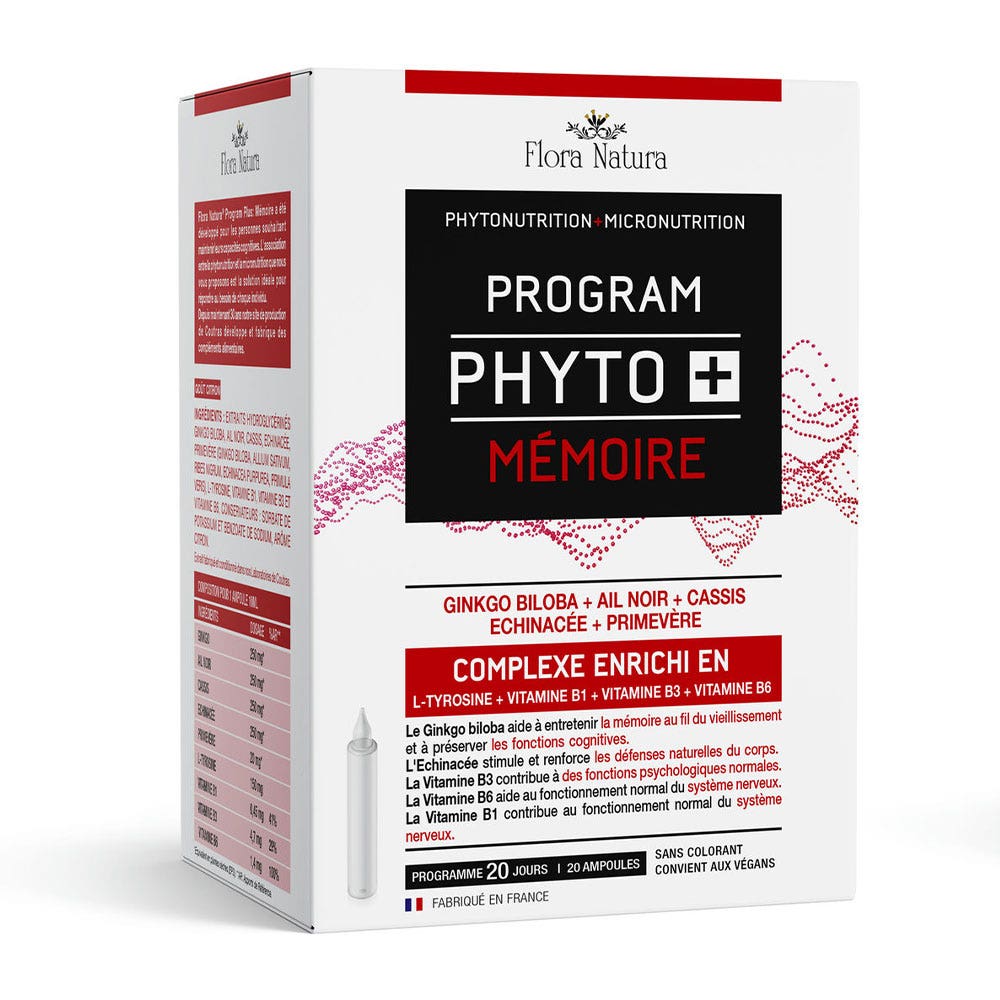 Flora Natura Program Phyto+ Memoria 20 ampollas bebibles de 10 ml