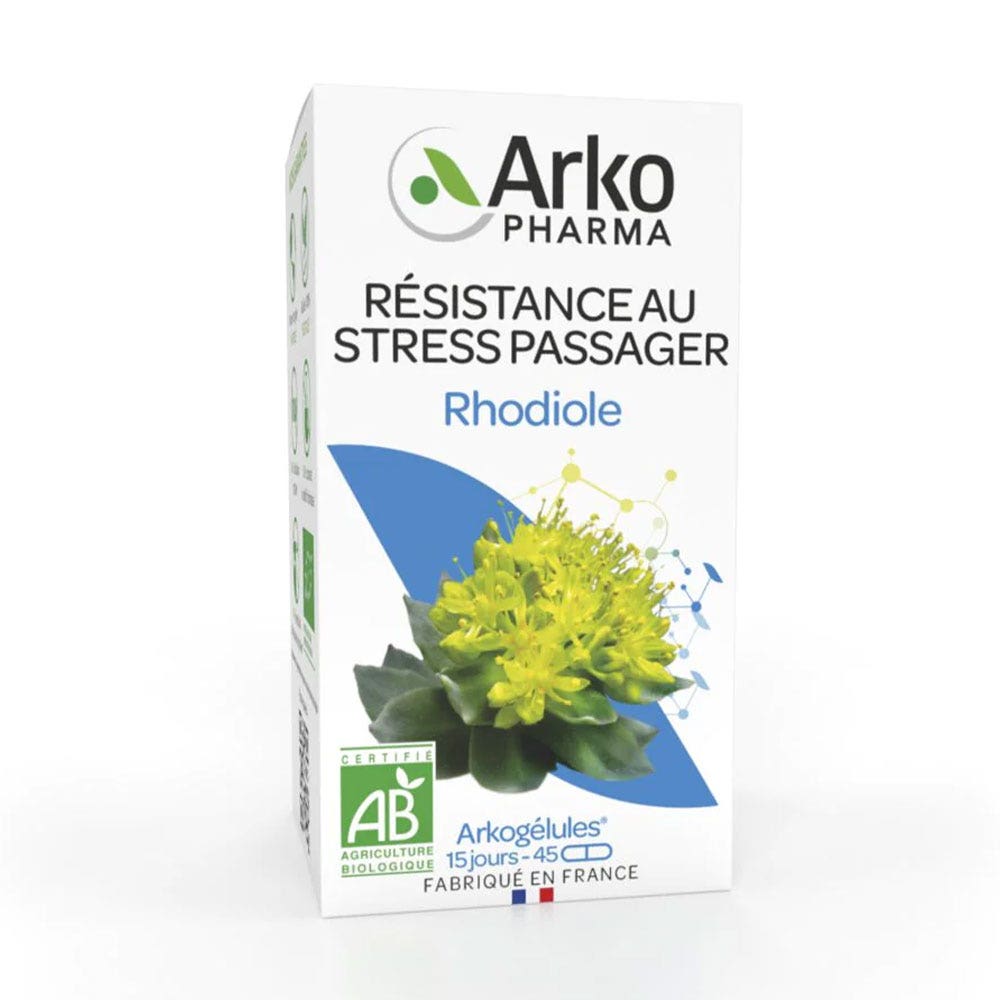 Arkopharma Arkocápsulas Résistance au Stress Passager Rodiola Bio 45 Cápsulas