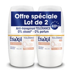 Etiaxil Antitranspirante Desodorante Roll-on Tolerancia 48H pieles sensibles 2x50ml