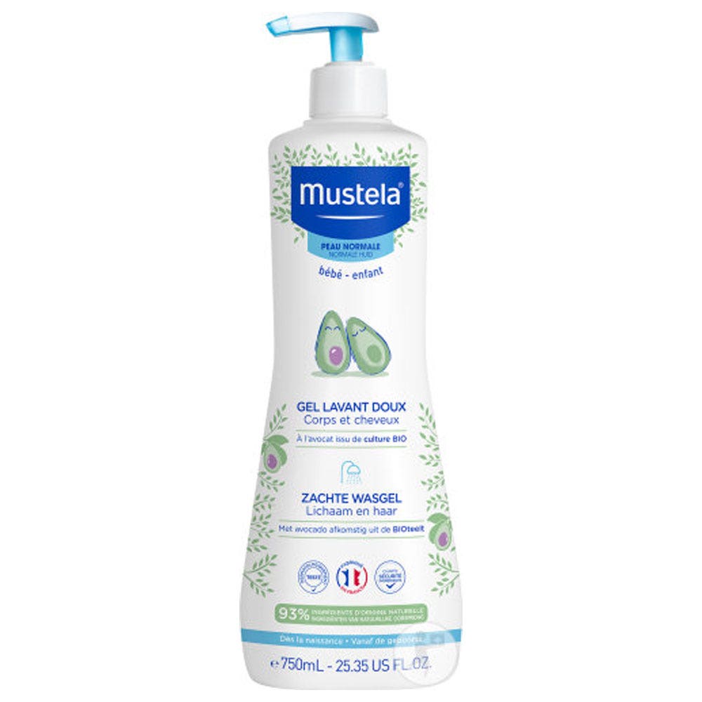 Mustela Gel limpiador suave Piel normal 750 ml