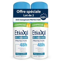 Etiaxil Antitranspirante Desodorante Compresas 48h Protect Piel sensible 2x100ml
