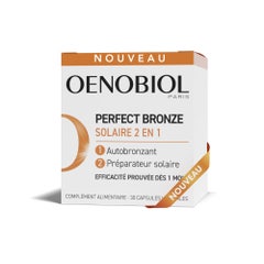 Oenobiol Perfect Bronze Solar 2 en 1 Autobronceador y protección solar 30 cápsulas vegetales