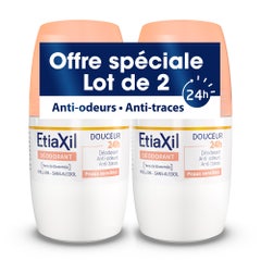 Etiaxil Desodorante Roll-on Suavidad sin Aluminio 48h Piel sensible 2x50ml