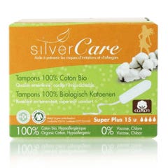 Silver Care Sellos Super Plus de algodón Bio Sin aplicador x15
