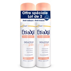 Etiaxil Desodorante Spray Suavidad sin Aluminio 48h Piel sensible 2x150 ml
