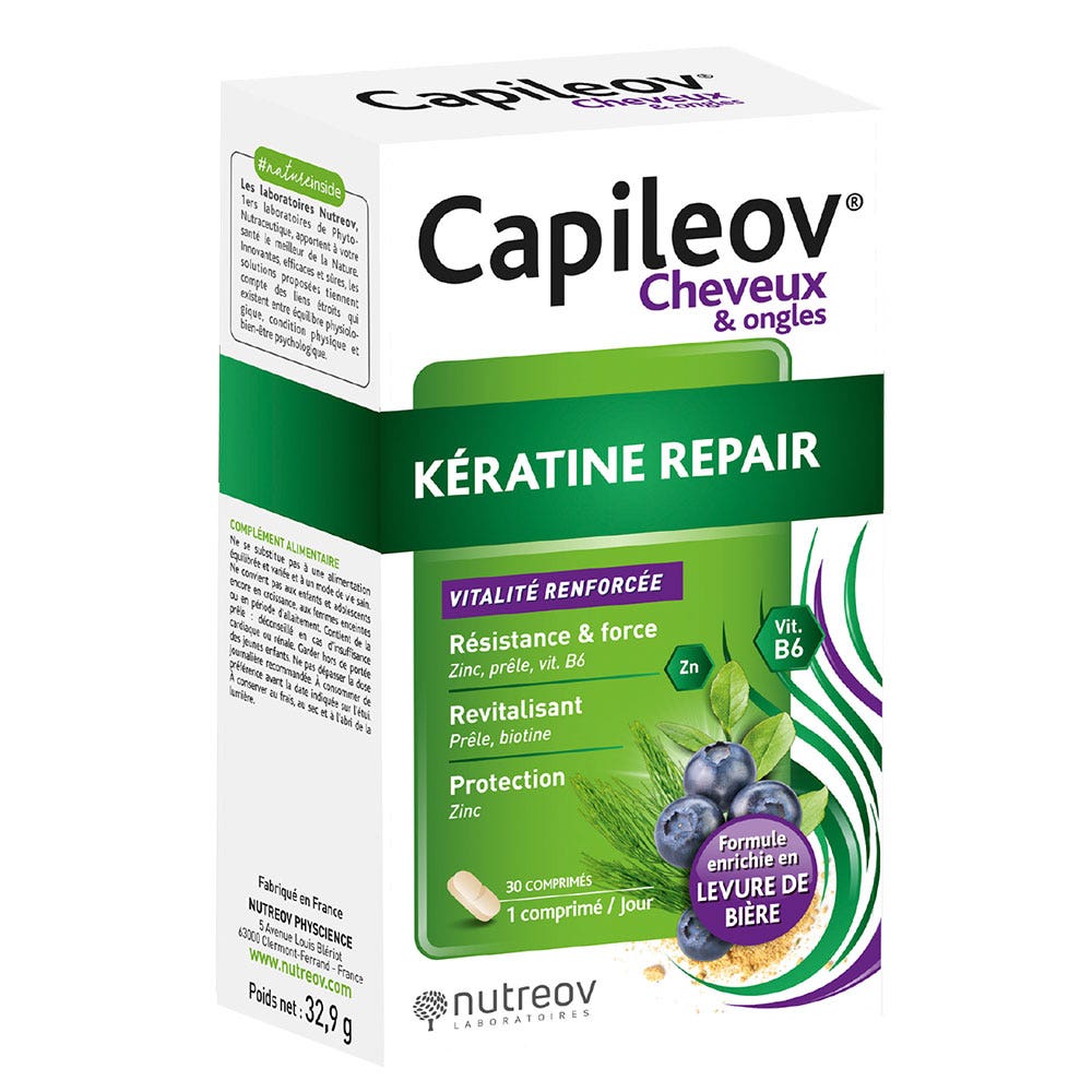 Nutreov Capileov Reparación de queratina 30 comprimidos