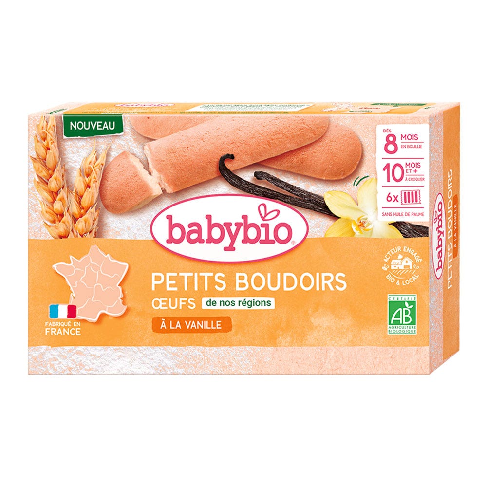 Babybio Bizcochitos de vainilla bio de 8 a 10 meses 6 sobres de 4