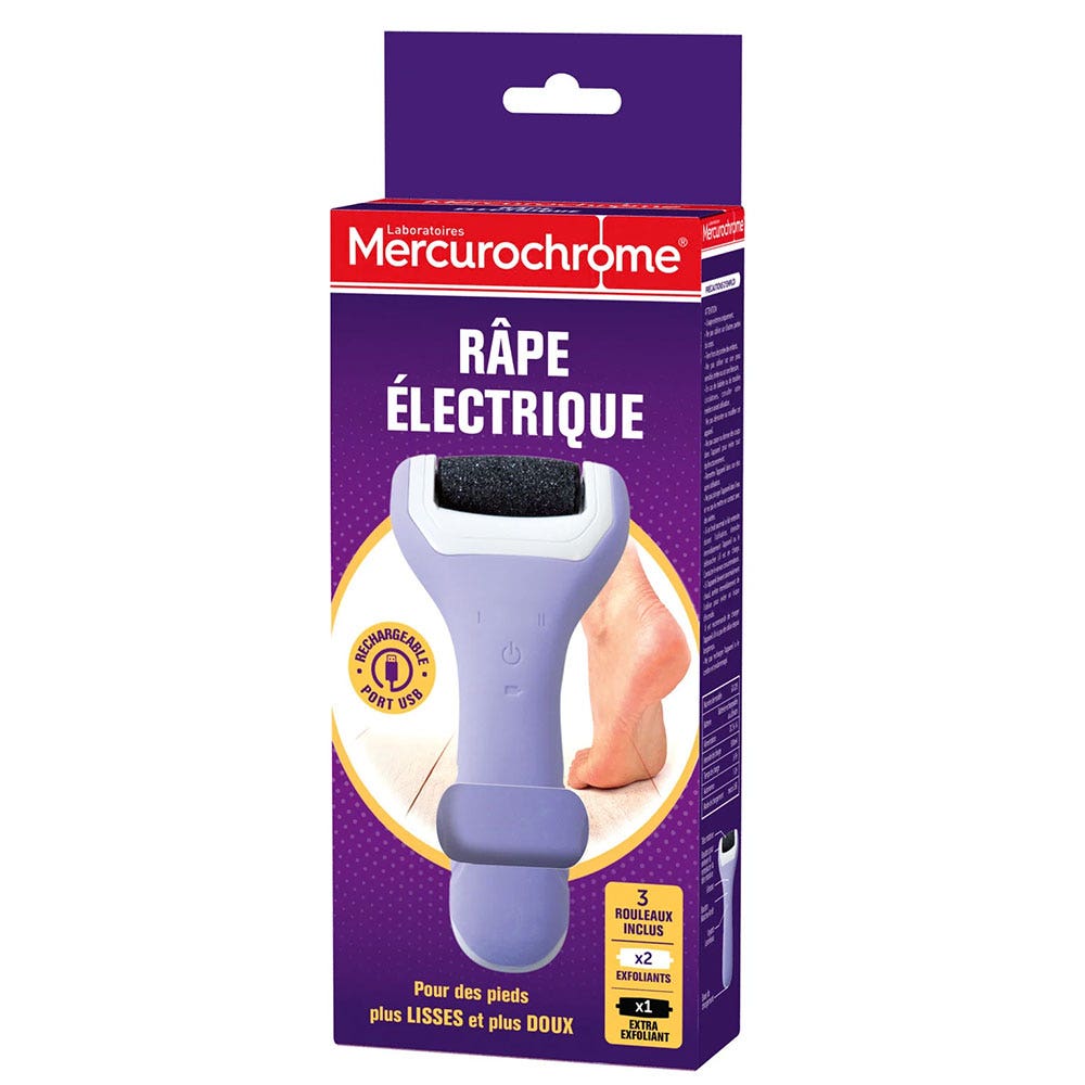 Mercurochrome Lima eléctrica rodillo + 3 recambios