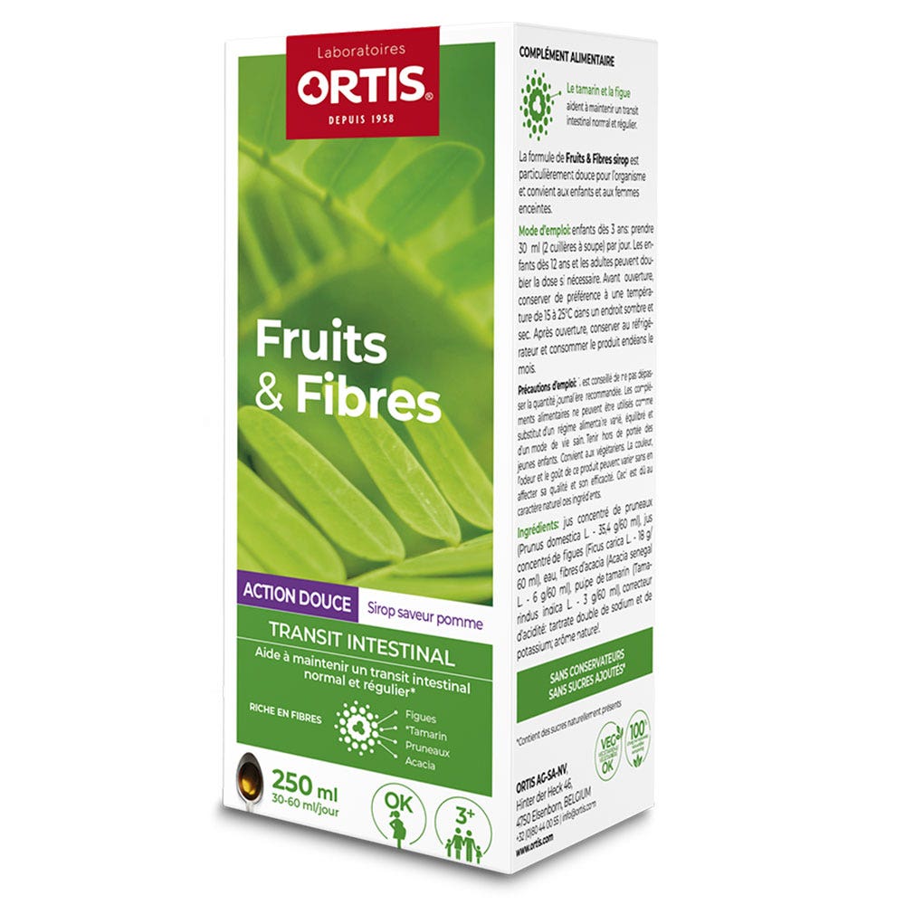 Ortis Jarabe frutas y fibras 250ml