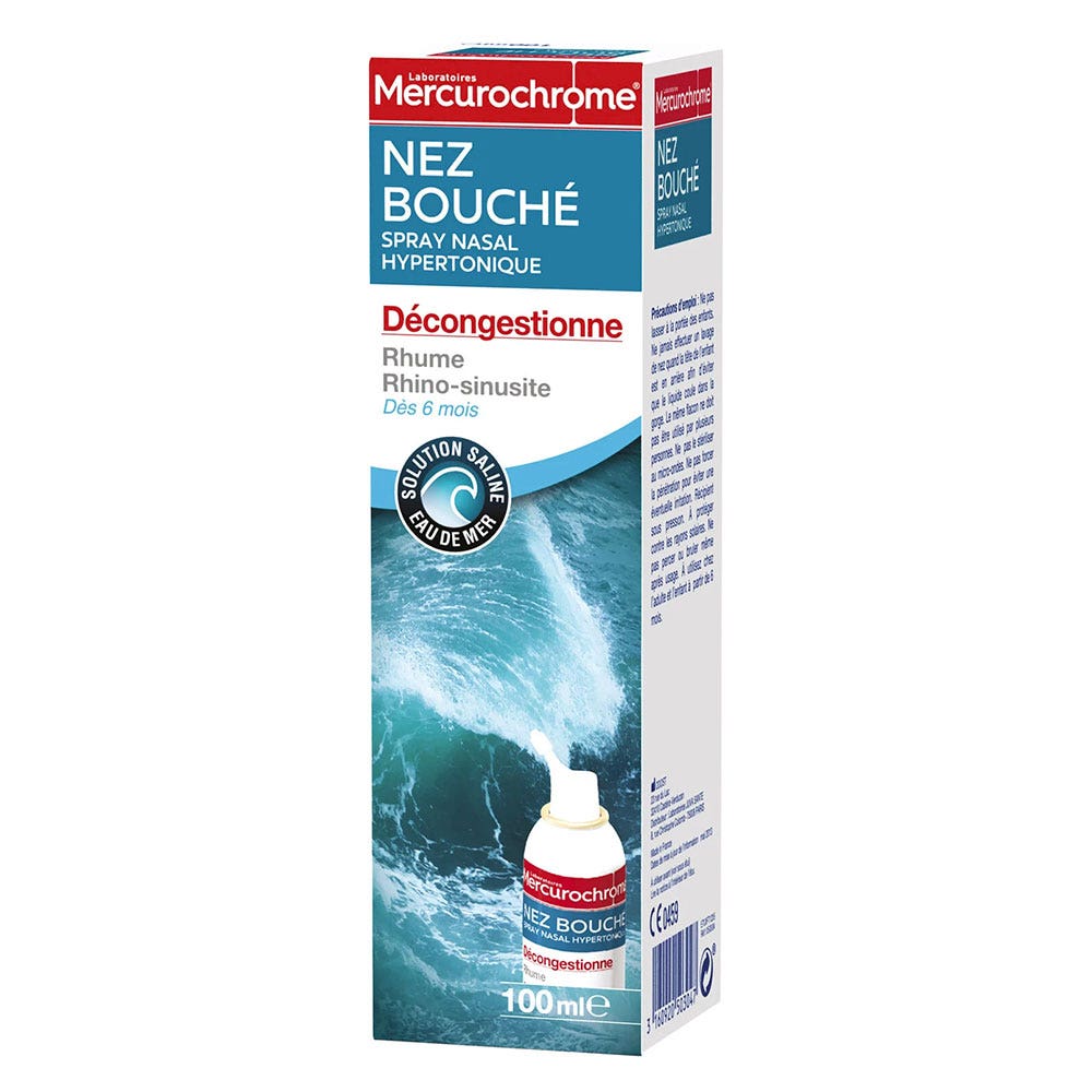 Mercurochrome Spray Hipertónico Nariz Tapada Descongestiona 100 ml