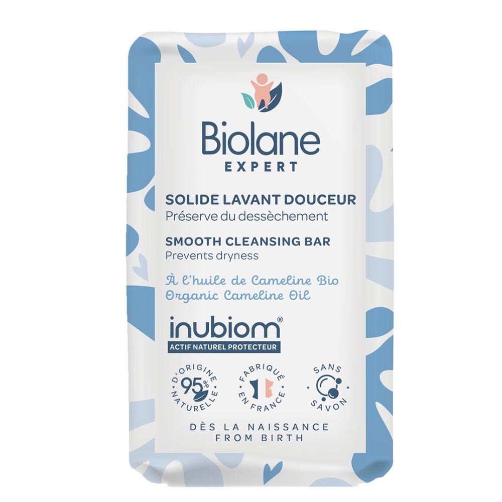 Biolane Experto Sólidos limpiadores suaves sin jabón Aceite de camelina Bio 75g