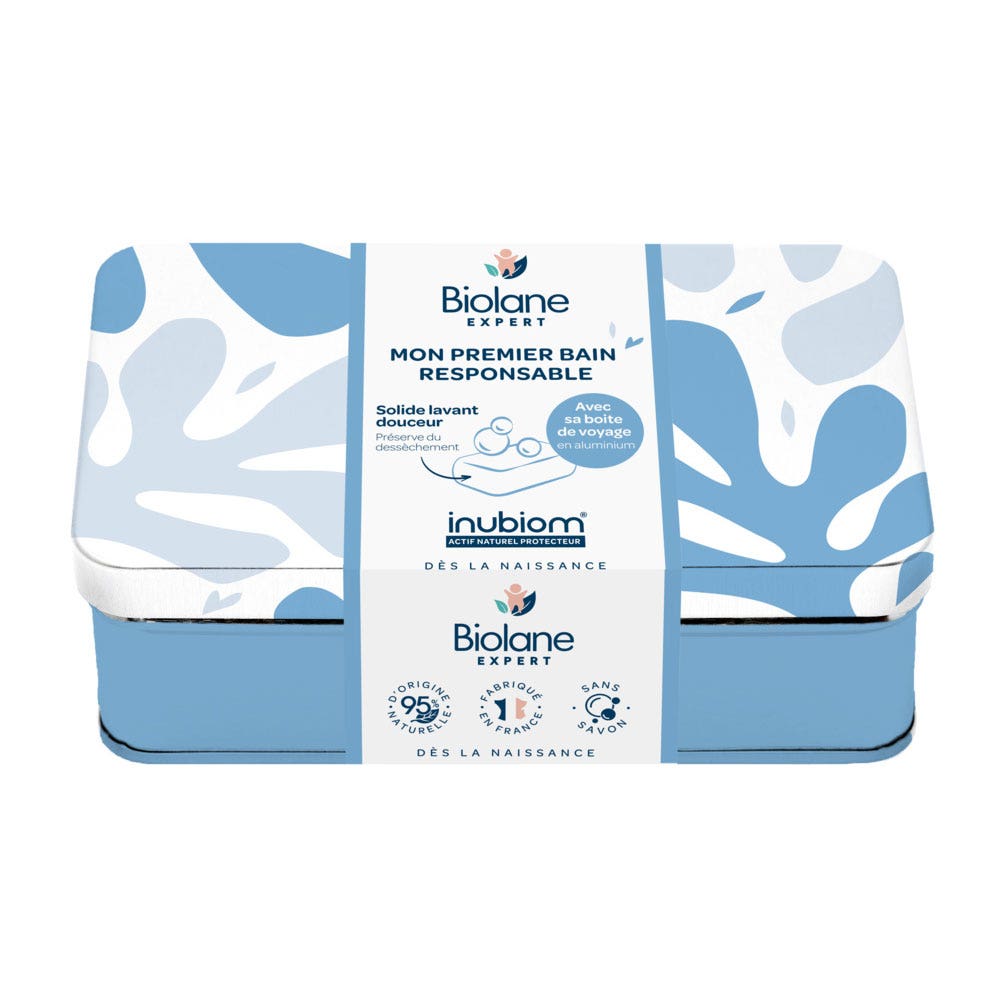 Biolane Experto Sólidos limpiadores suaves sin jabón Aceite de camelina Bio Con caja metálica 75g