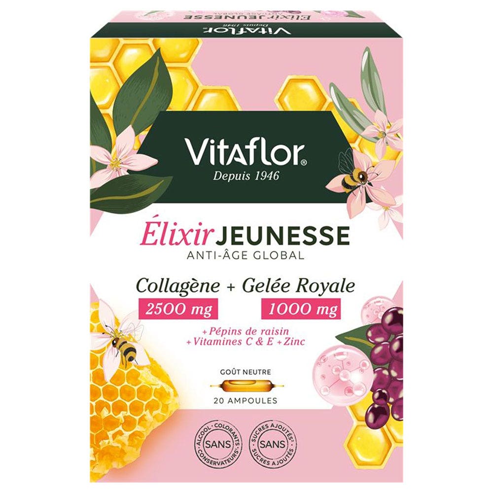 Vitaflor Elixir Jeunesse Global Antiedad Sabor neutro 20 ampollas