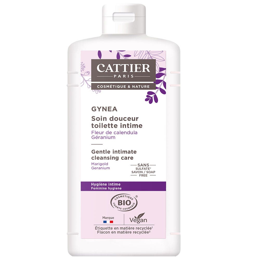 Cattier Gynea Cuidado suave higiene íntima flor de cálendula y geranio bio 500ml