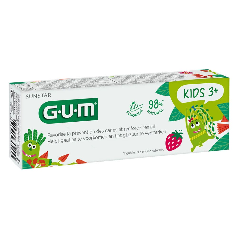 Gum Pasta dentífrica con flúor A partir de 3 años Sabor Fresa 50 ml