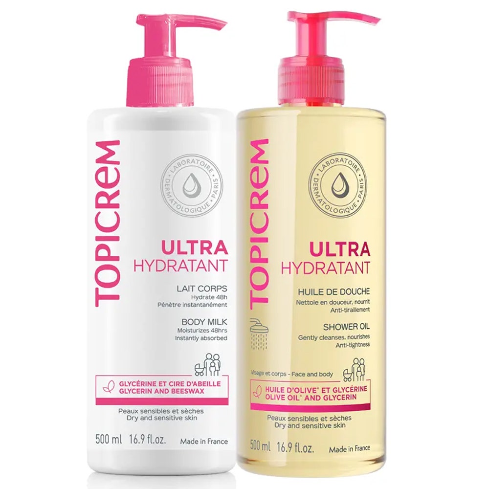 Topicrem Ultra Hidratante Loción Corporal + Aceite de Ducha 2x500ml