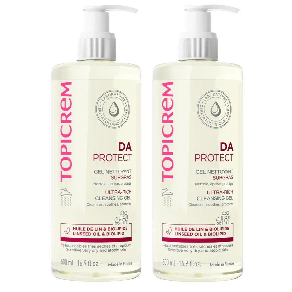 Topicrem Da Pieles Atópicas Gel Limpiador Nutritivo Rostro y Cuerpo Peaux Atopiques 2x500ml