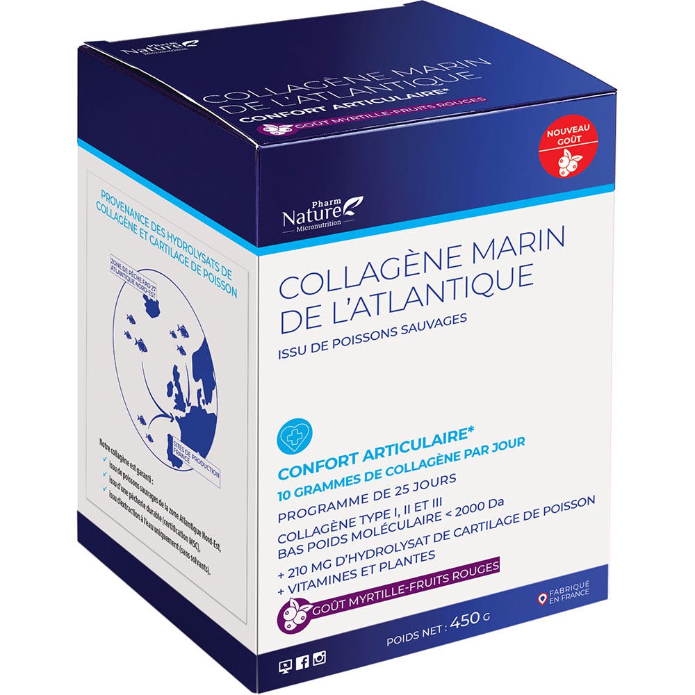 Kersiens Colágeno Marino Atlántico Confort Articular Frutos Rojos Sabor Arándano 450g