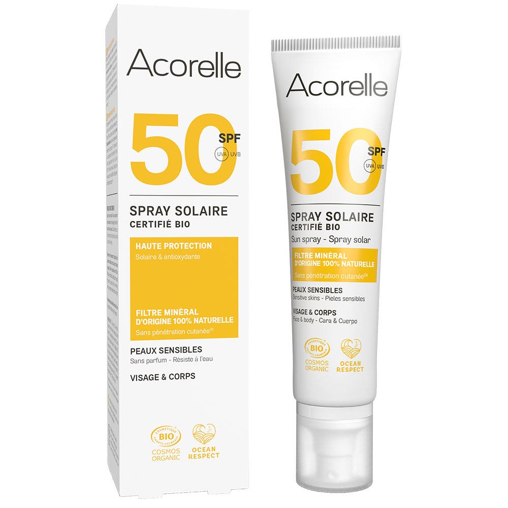 Acorelle Spray Solaire SPF50 Bio Certifié 100 ml