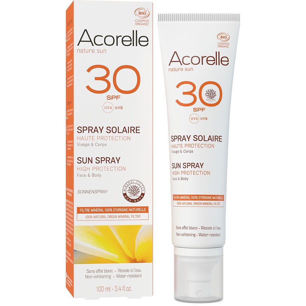 Acorelle Spray Solaire SPF30 Bio Certifié 100 ml