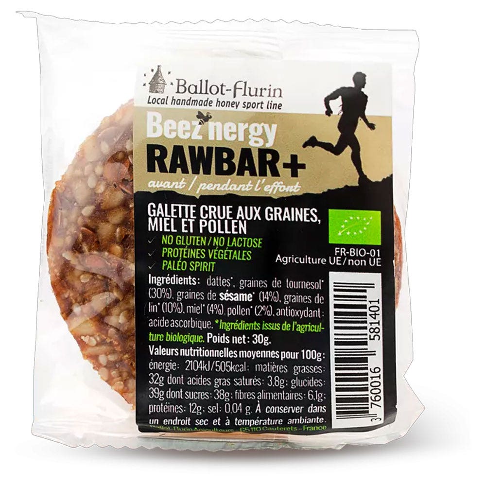 Ballot-Flurin Beez'nergy Rawbar Galleta con semillas, miel y polen 30g