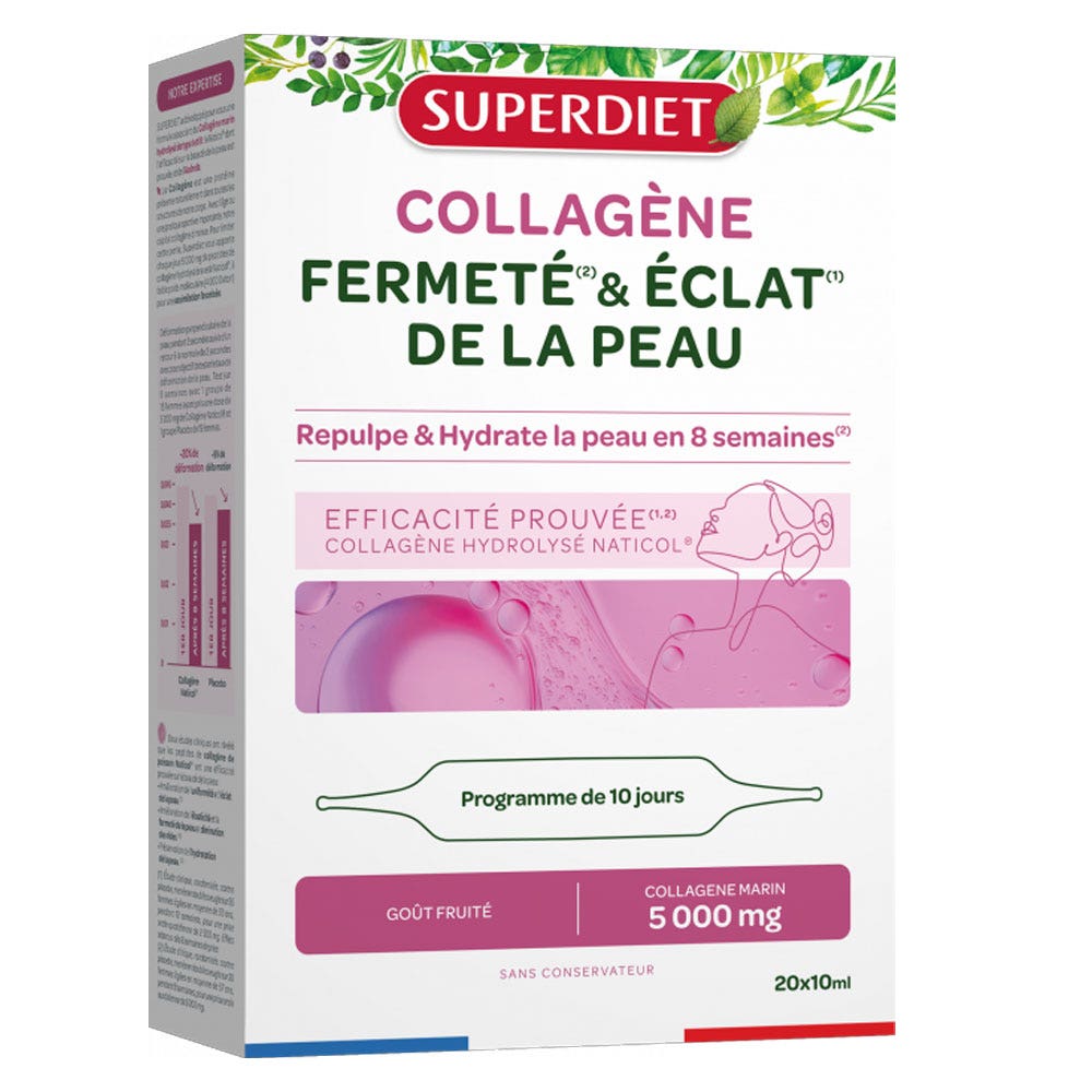 Superdiet Colágeno firmeza y luminosidad de la piel Sabor afrutado 2 x 10 ml