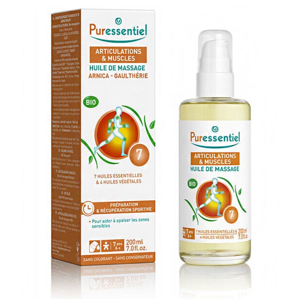 Puressentiel Articulaciones y Músculos Aceite de masaje Arnica et Gaulthérie Bio 200ml