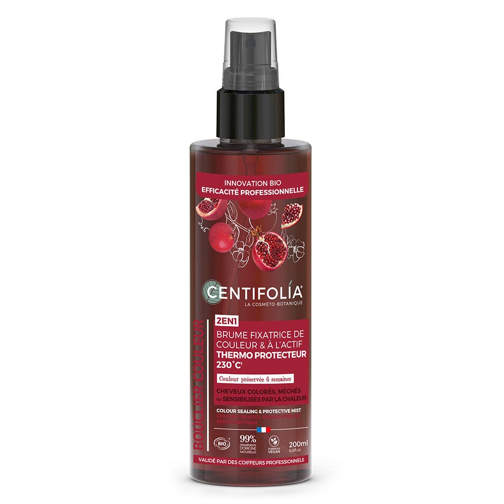 Centifolia Bruma fijadora de color activa Termoprotector 230C para cabellos coloreados o teñidos 200 ml