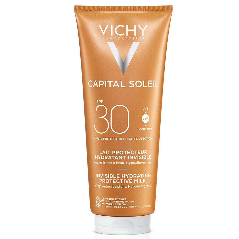Vichy Capital Soleil Proteccion Solar Leche Protectora Refrescante Hidratante Spf30 Visage et Corps 300ml