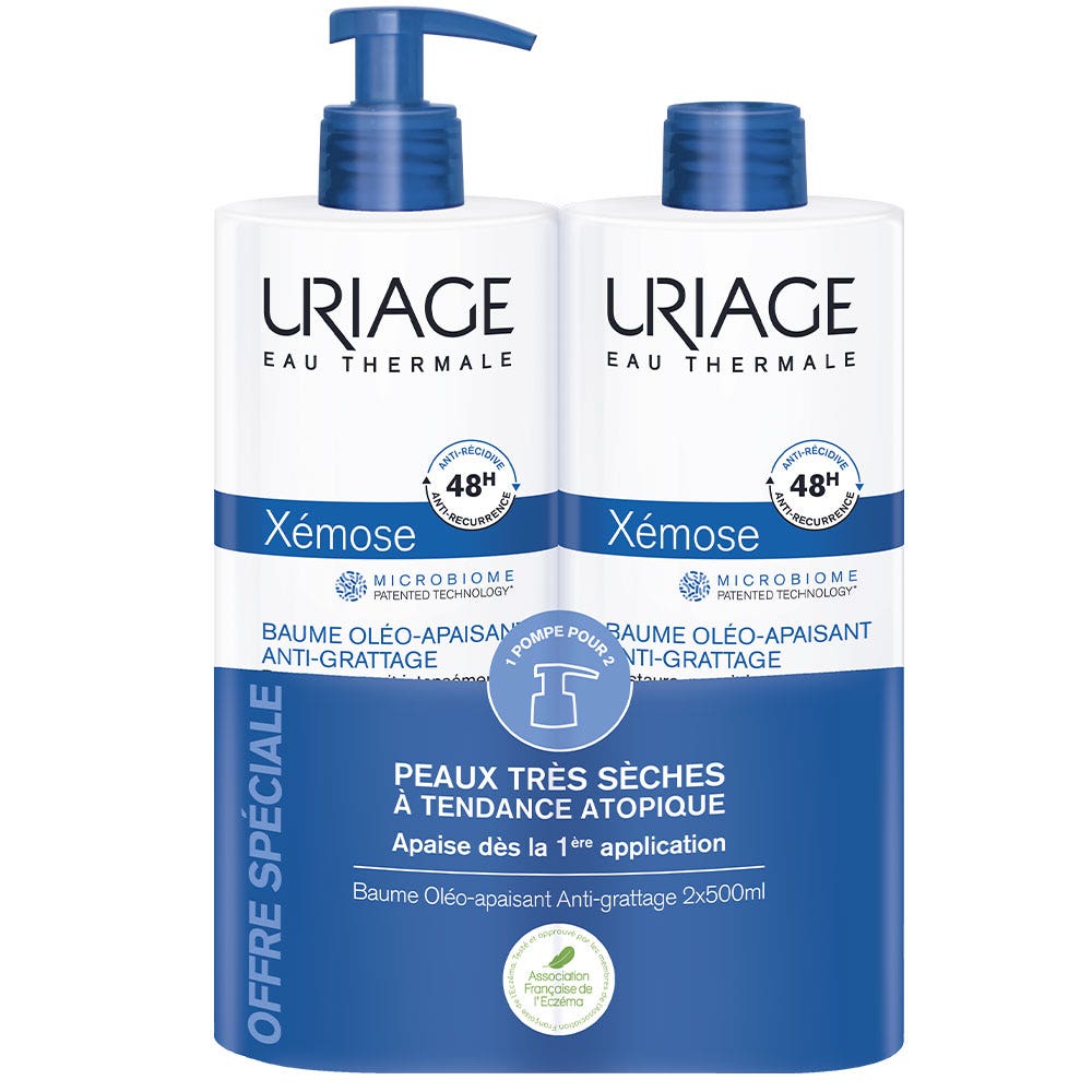 Uriage Xemose Bálsamo óleo calmante antipicores sequedad severa pieles atópicas 2x500ml