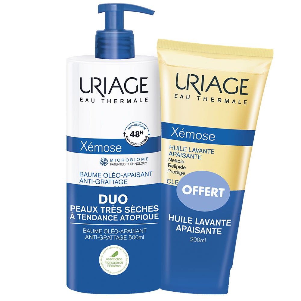 Uriage Xemose Bálsamo Oleo-Calmante 500ml + Aceite Limpiador 200ml Sequedad severa Piel atópica