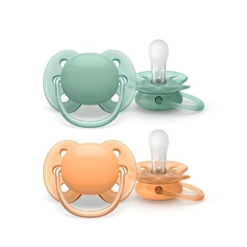 Avent Ultra Soft Chupetes de ortodoncia 0 a 6 meses Piel sensible x2