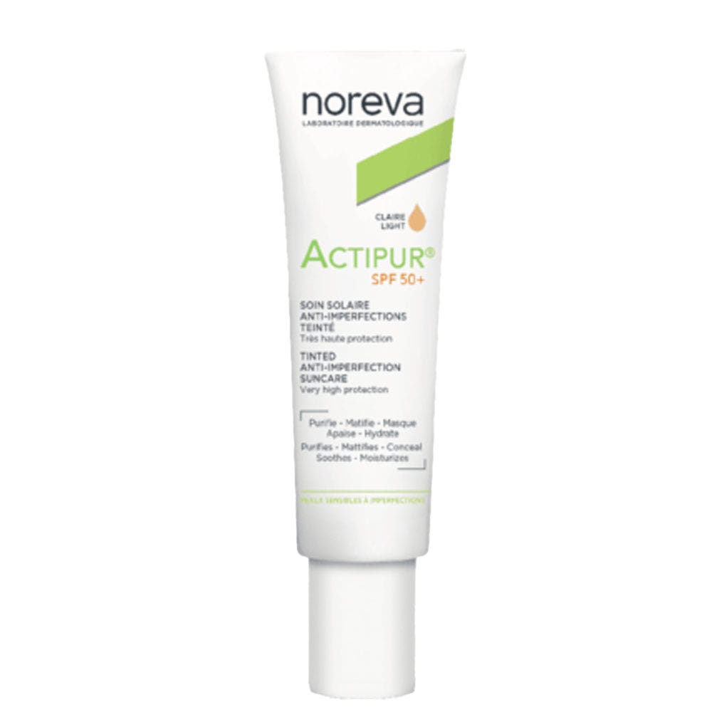Noreva Actipur Tratamiento solar antiimperfecciones SPF50+ Tono claro 30 ml