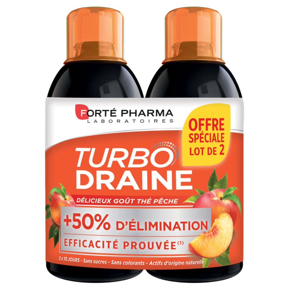 Forté Pharma TurboDraine Turbodraine té melocotón 2x500ml